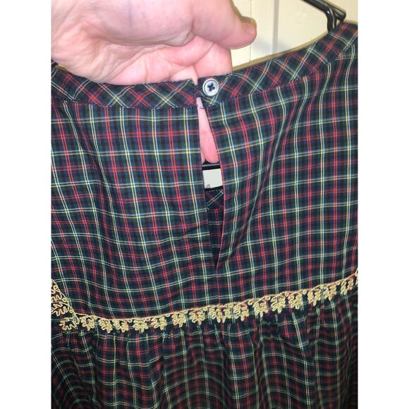 J. Crew Christmas/holiday plaid top with gorgeous embroidery compares to an XL - Picture 9 of 9